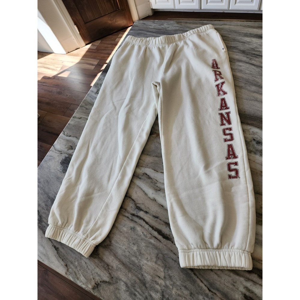 47 Arkansas Razorbacks Sweatpants XL Cream Off White‎ Joggers NCAA University